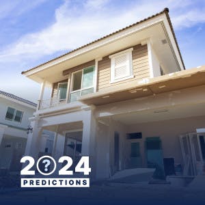 2024 predictions logo with newly constructed house
