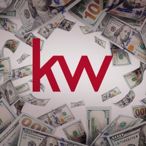KW logo with dollars swirling around it