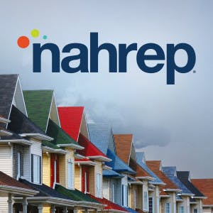 nahrep logo with row of multi-colored houses