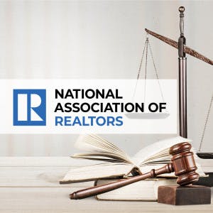 The National Association of Realtors logo and court background