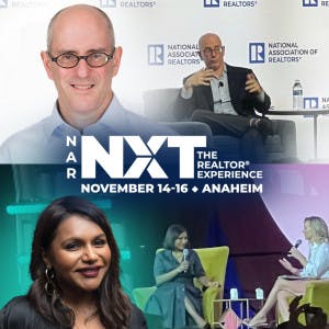 Rich Thau and Mindy Kaling, speakers at the NAR NXT 2023 conference in Anaheim.