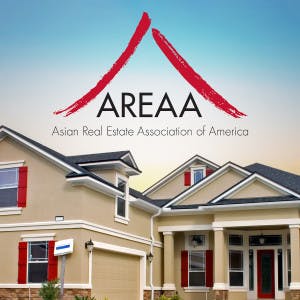 A house is pictured below the logo of the Asian Real Estate Association of America. 