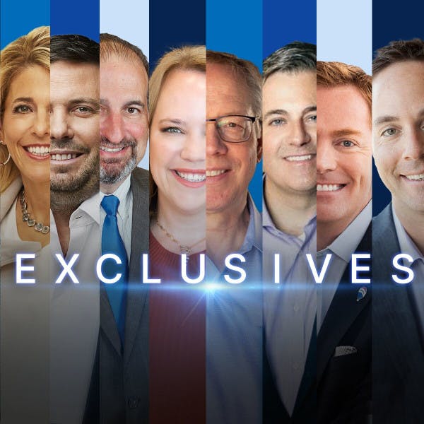 "Exclusives" and partial headshots of 14 real estate leaders
