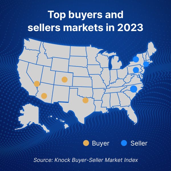 Top buyers and sellers markets in 2023 data map