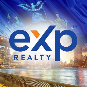 eXp Realty logo against a New York City backdrop