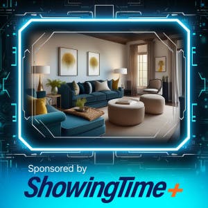 ShowingTime+ logo and a picture of a staged room in a house