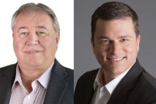 David Price, outgoing CEO, and Cameron Paine, new President and CEO; MARIS.