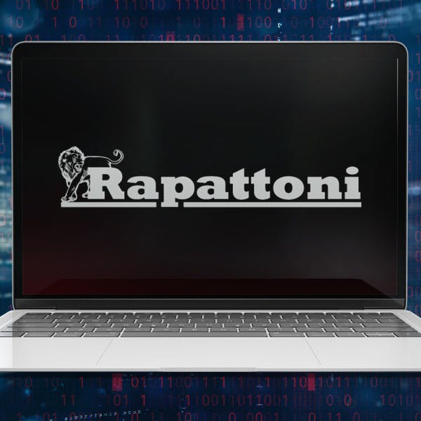 A laptop with the Rapattoni logo.