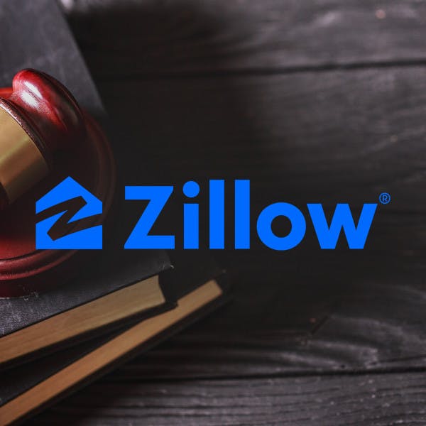 Zillow logo in legal setting 