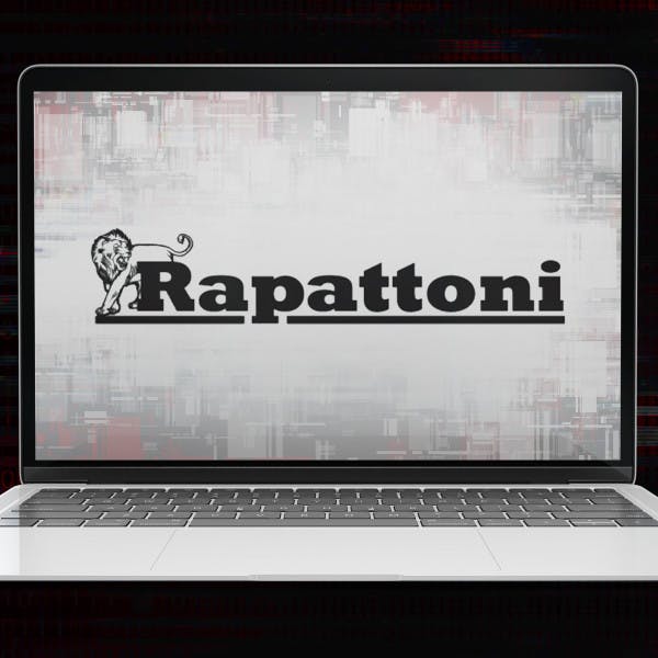 A laptop with the Rapattoni logo.