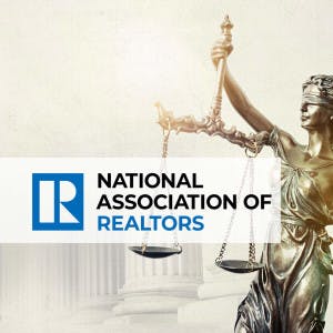 The National Association of Realtors logo next to the scales of justice.