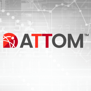 ATTOM logo and data background