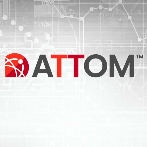 ATTOM logo and data background