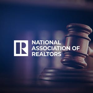 National Association of Realtors logo and a judge's gavel