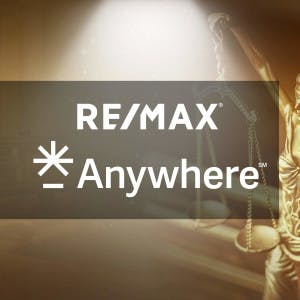 RE/MAX and Anywhere Real Estate logos and the scales of justice.