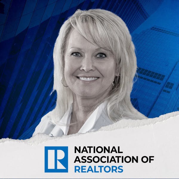 Tracy Kasper, former NAR president, and the National Association of Realtors logo.