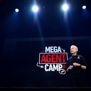Gary Keller on stage at Keller Williams' Mega Agent Camp 2023.
